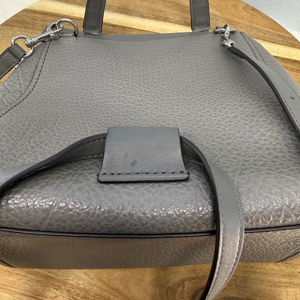 Coach Faye Convertible Backpack Gray Leather Turnlock 3 Way Bag Buffalo Embossed - Picture 7 of 16